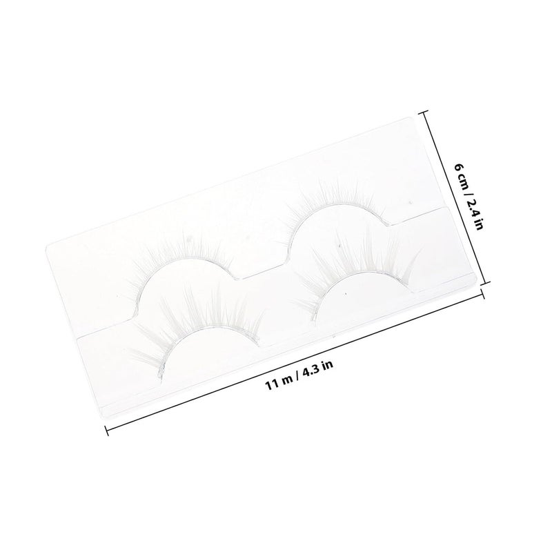 KICHOUSE 2 Pairs White Handmade Faux Lashes Reusable False Eyelashes for Women Natural Look Makeup Supplies Suitable for Daily and Performance Use - Image 2