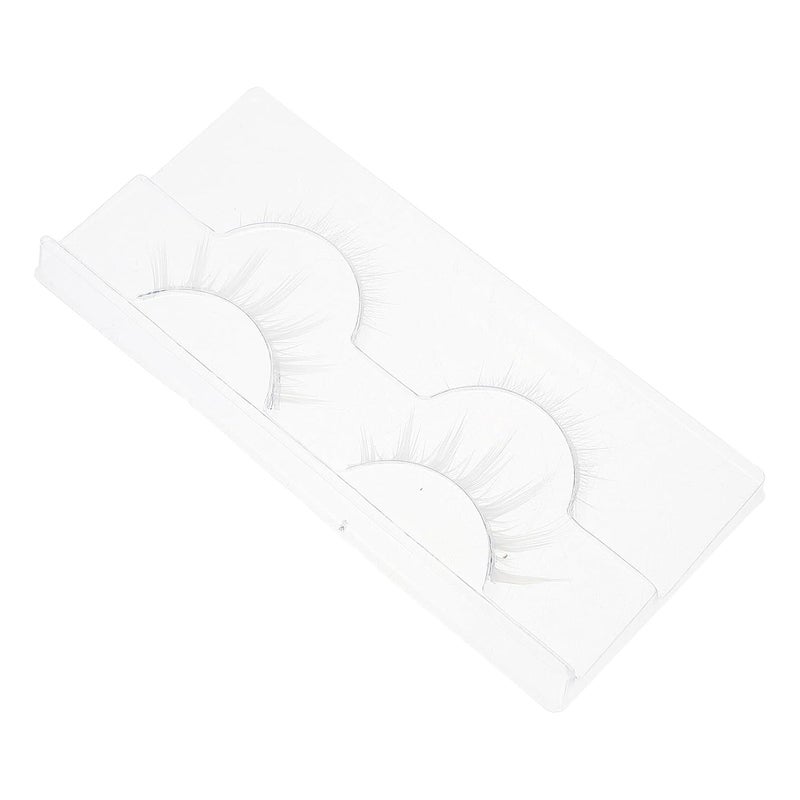 KICHOUSE 2 Pairs White Handmade Faux Lashes Reusable False Eyelashes for Women Natural Look Makeup Supplies Suitable for Daily and Performance Use - Image 1