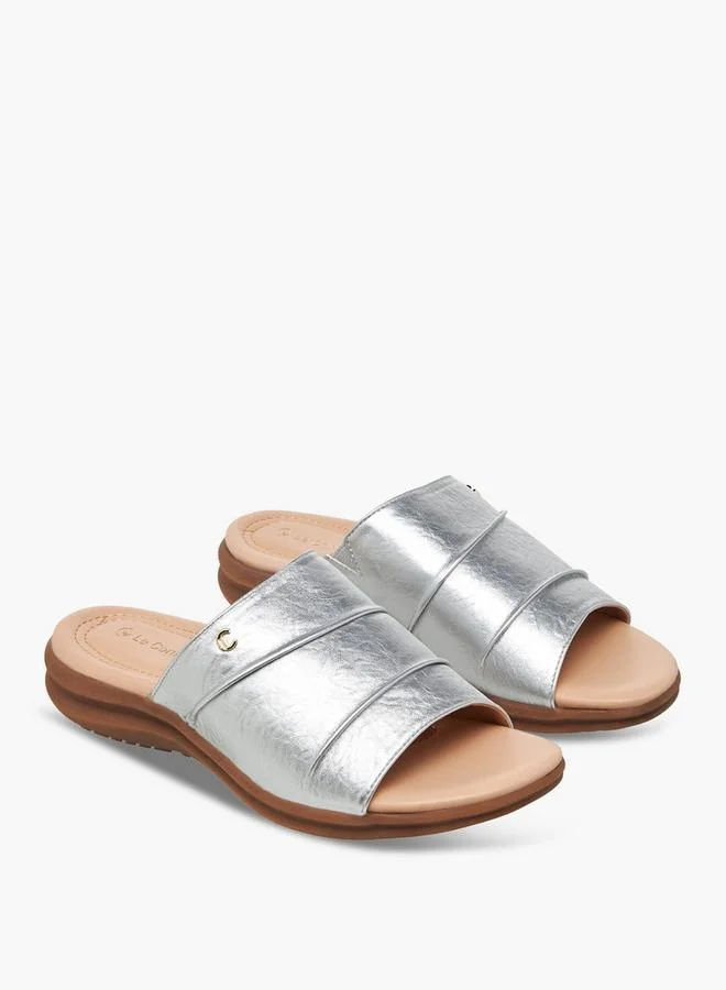 Le Confort Women Metallic Slide Sandals