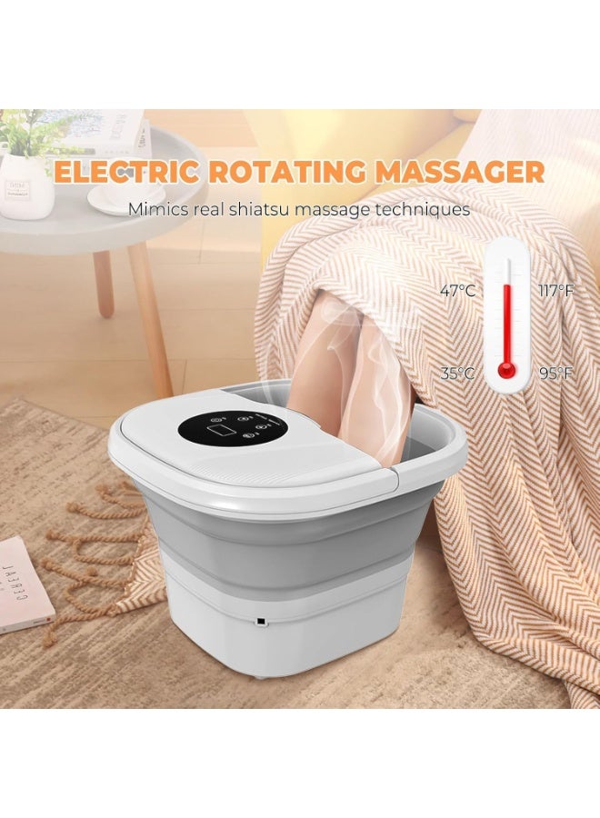 Bukela Foldable Foot Spa Bath Massager,Pedicure Foot Spa with Circulation Heat, Bubble,Temperature Control,Motorized Shiatsu Massage Balls, Foot Massage Rollers, Pedicure Soaking Tub with Waves - Image 3