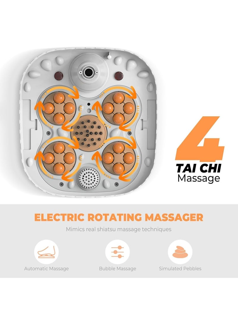 Bukela Foldable Foot Spa Bath Massager,Pedicure Foot Spa with Circulation Heat, Bubble,Temperature Control,Motorized Shiatsu Massage Balls, Foot Massage Rollers, Pedicure Soaking Tub with Waves - Image 5