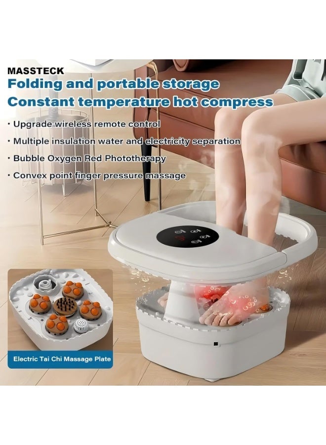 Bukela Foldable Foot Spa Bath Massager,Pedicure Foot Spa with Circulation Heat, Bubble,Temperature Control,Motorized Shiatsu Massage Balls, Foot Massage Rollers, Pedicure Soaking Tub with Waves - Image 2