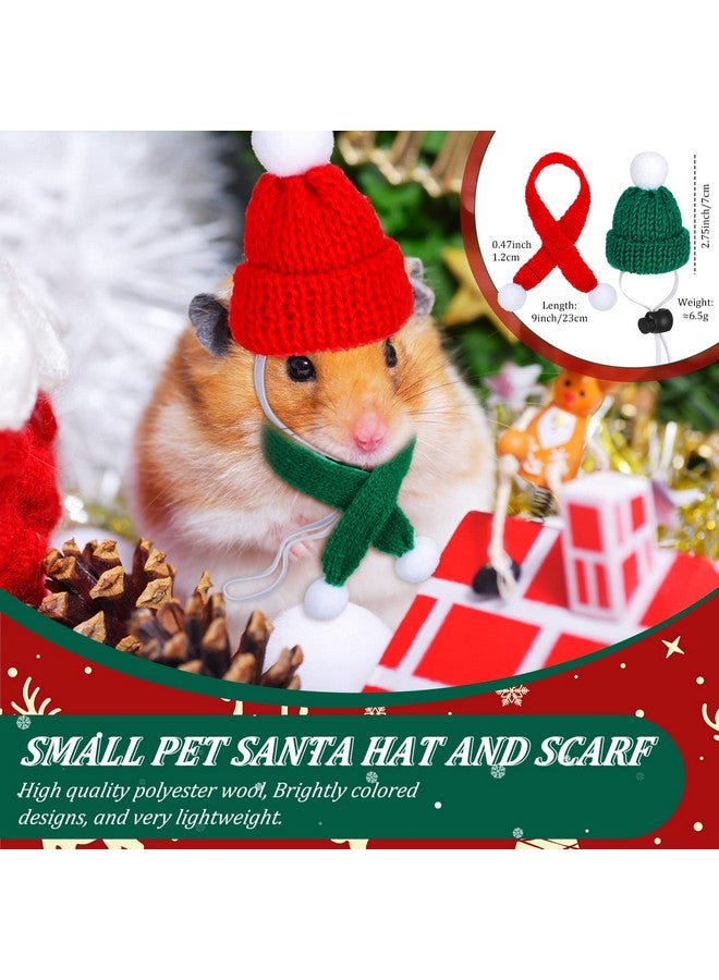 Sanwuta 12 Pcs Dog Cat Pet Santa Hat Scarf Set Small Santa Hats Scarf Christmas Guinea Pig Costume Small Animal Outfits for Guinea Pig Kitten Puppy Parrot Hen Duck Hamster Xmas Party Supplies - Image 4