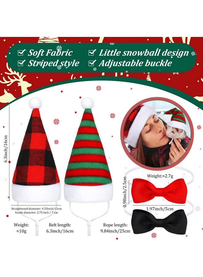 Sanwuta 12 Pcs Dog Cat Pet Santa Hat Scarf Set Small Santa Hats Scarf Christmas Guinea Pig Costume Small Animal Outfits for Guinea Pig Kitten Puppy Parrot Hen Duck Hamster Xmas Party Supplies - Image 5