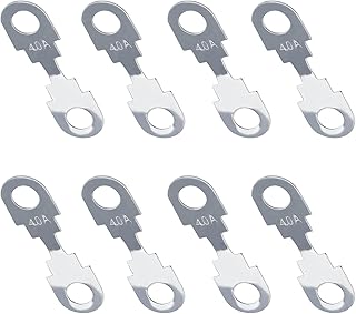 Micro Traders 8pcs 40A Car Flat Fuse Strip Silver Tone Zinc Alloy Accessories Replacement Parts for Car Automotive DC12V - Image 1