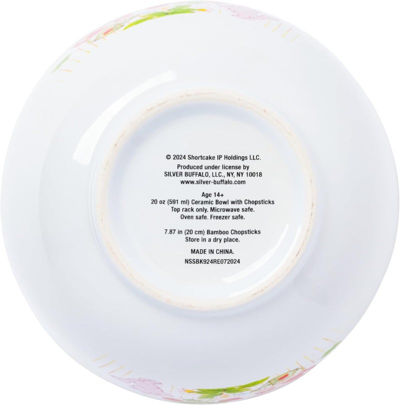 Silver Buffalo Strawberry Shortcake A Little Love is All It Takes Ceramic Ramen Noodle Rice Bowl with Chopsticks and Spoon Microwave Safe 20 Ounces - Image 4