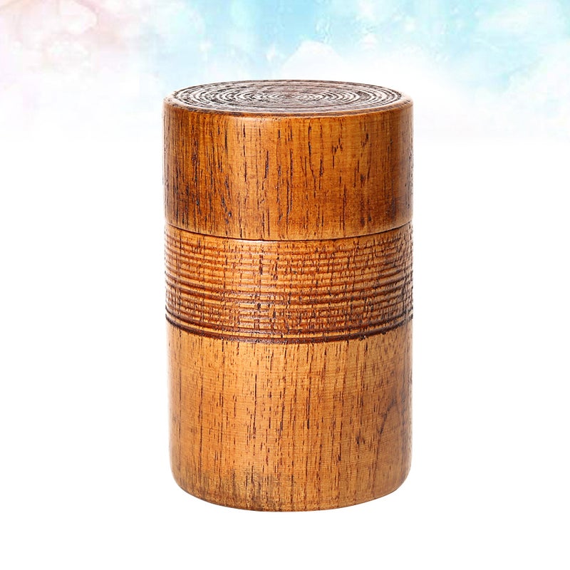 1pc Classical Sealing Container Tea Drum Sealed Can Chinese Style Round Shape for Home (Brown) - Image 4