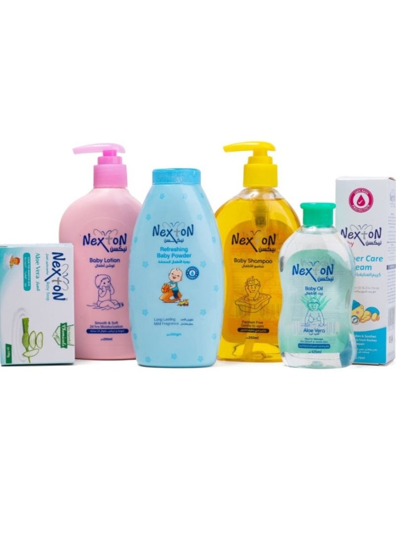 نيكستون طقم هدية للأطفال حديثي الولادة لون ازرق من نيكستون 6 قطع - Image 1