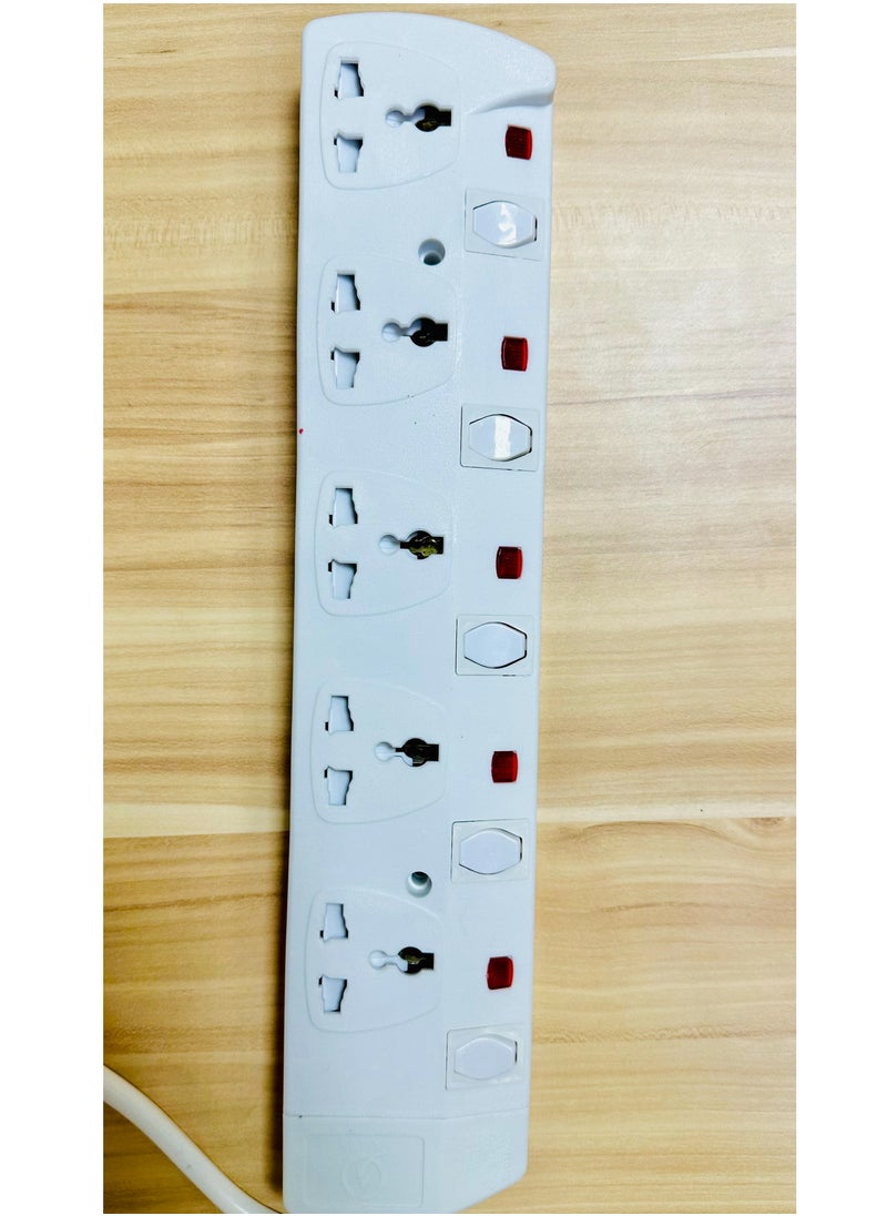 INFLUX INFLUX Extension Cord, 5-Outlet 5-Meter Multi-Plug Power Extension Cable with Individual Safety Buttons - Durable 13A Extension Plug for Safe and Efficient Power Distribution at Home, Office, and More  - Image 2