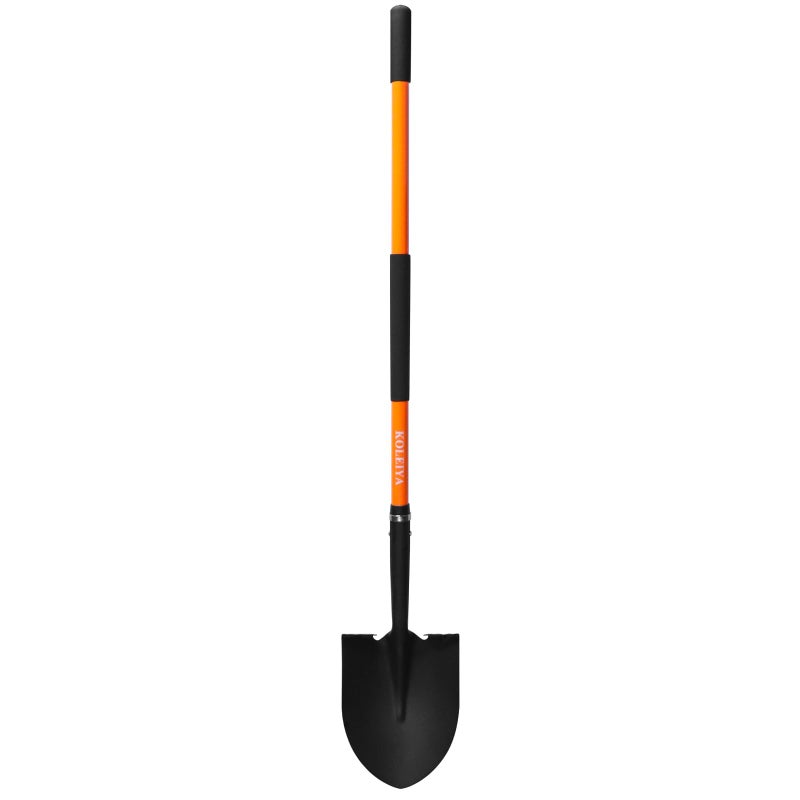 KOLEIYA Heavy Duty Digging Shovel 57 Inch Fiberglass Handle with Serrated Steel Blade Ergonomic Grip for Gardening Landscaping Construction - Image 1