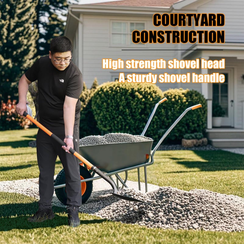 KOLEIYA Heavy Duty Digging Shovel 57 Inch Fiberglass Handle with Serrated Steel Blade Ergonomic Grip for Gardening Landscaping Construction - Image 2