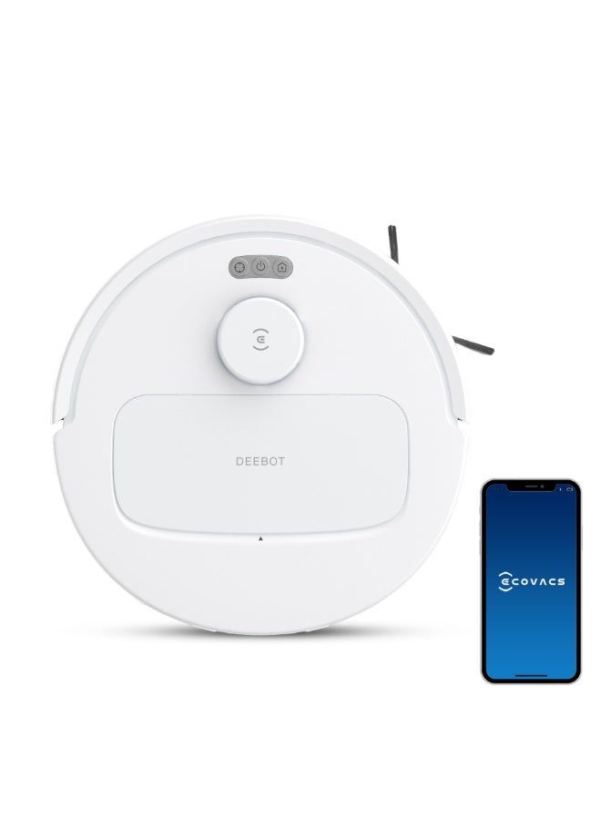 إيكوفاكس مكنسة روبوت ECOVACS DEEBOT N20e مع المسح، قوة شفط 10000 باسكال، مانع تشابك الشعر، تشغيل حتى 350 دقيقة، خرائط ذكية TrueMapping، تجاوز العتبات حتى 20 مم، مكنسة ذكية للأرضيات والسجاد، أبيض 20 W YDLX11-3-WHITE أبيض - Image 1