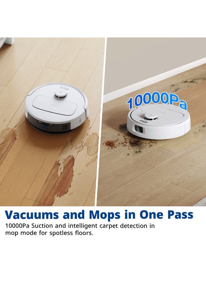 إيكوفاكس مكنسة روبوت ECOVACS DEEBOT N20e مع المسح، قوة شفط 10000 باسكال، مانع تشابك الشعر، تشغيل حتى 350 دقيقة، خرائط ذكية TrueMapping، تجاوز العتبات حتى 20 مم، مكنسة ذكية للأرضيات والسجاد، أبيض 20 W YDLX11-3-WHITE أبيض - Image 3