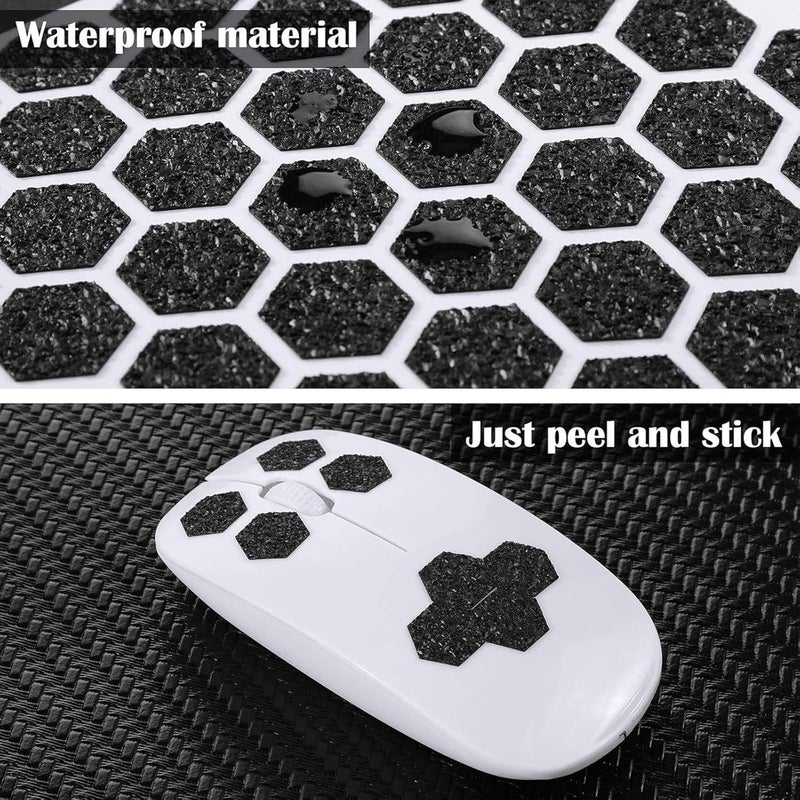 10 Pcs Hex Shape Grip Tape, Super Thin Acrylic Anti Slip Sticker for Phone Keyboard, Sweat Absorbing Black Grip Tape with Strong Adhesion for Gaming and Daily - Image 3