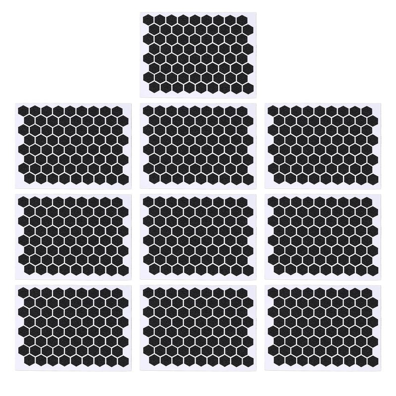 10 Pcs Hex Shape Grip Tape, Super Thin Acrylic Anti Slip Sticker for Phone Keyboard, Sweat Absorbing Black Grip Tape with Strong Adhesion for Gaming and Daily - Image 1