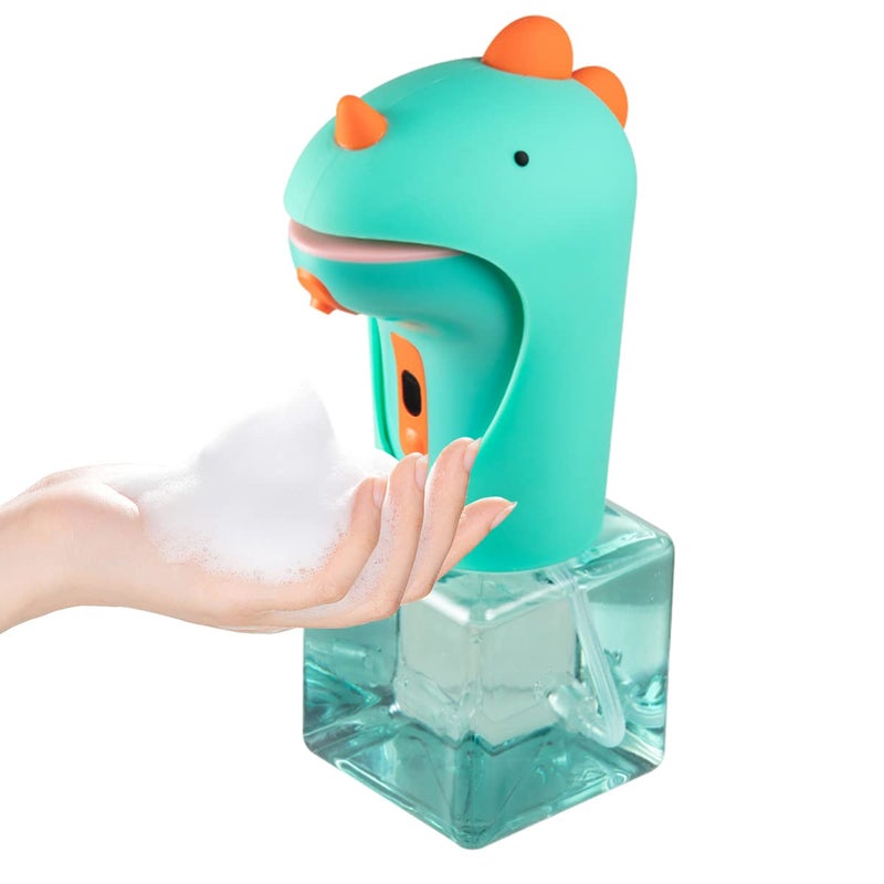 Dinosaur Automatic Soap Dispenser Auto Foaming Touchless Hand Soap Dispenser for Kids IPX6 Waterproof Cute Foam Sanitizer Dispenser for Bathroom Countertop 87oz250ML Battery Type