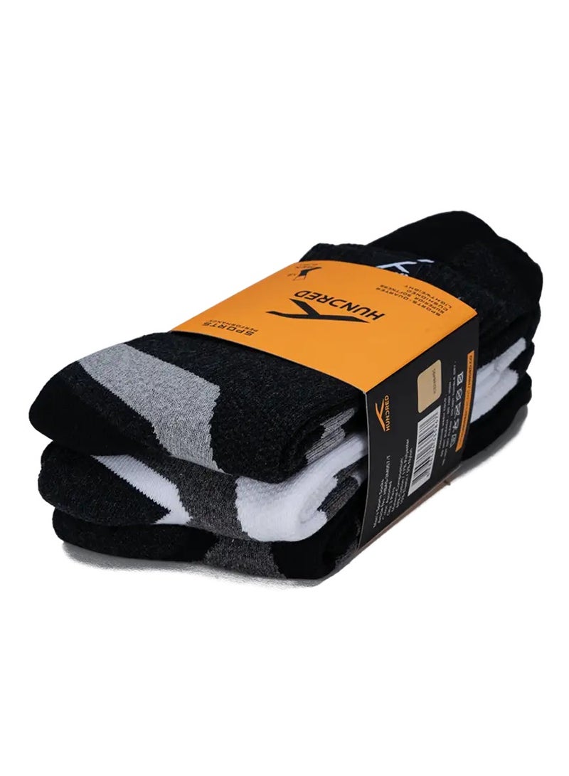 HUNDRED Men'S Sports Socks - Quarter (Assorted) (Hbas-3M057-T) - Image 2