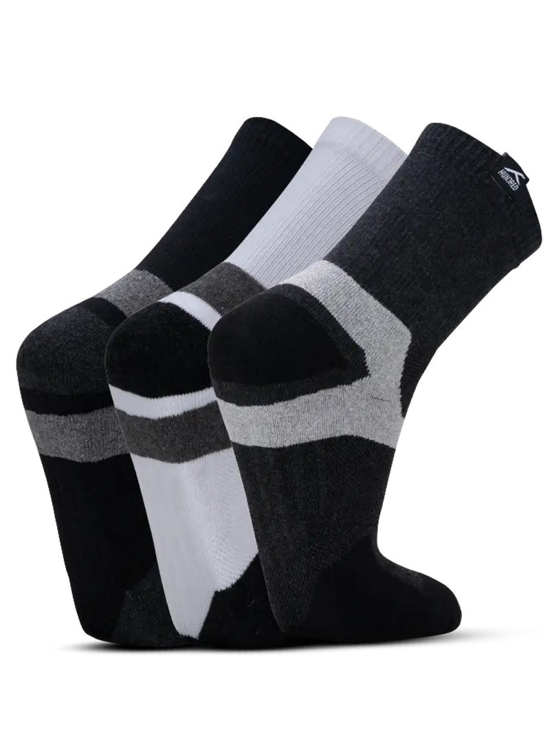 HUNDRED Men'S Sports Socks - Quarter (Assorted) (Hbas-3M057-T) - Image 3