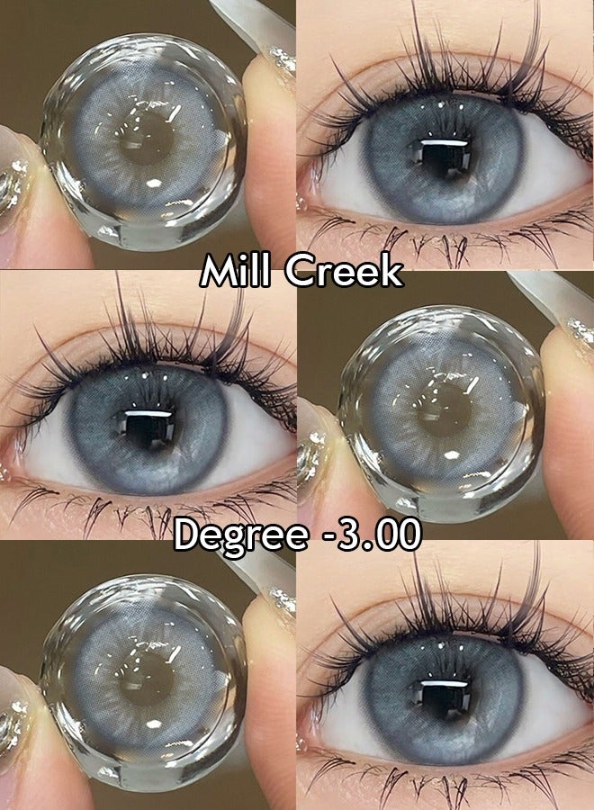 Mill creek color contact lenses 14.2MM hydrogel lenses can be used for 12 months 1 pair of 2 blue glasses - Image 1
