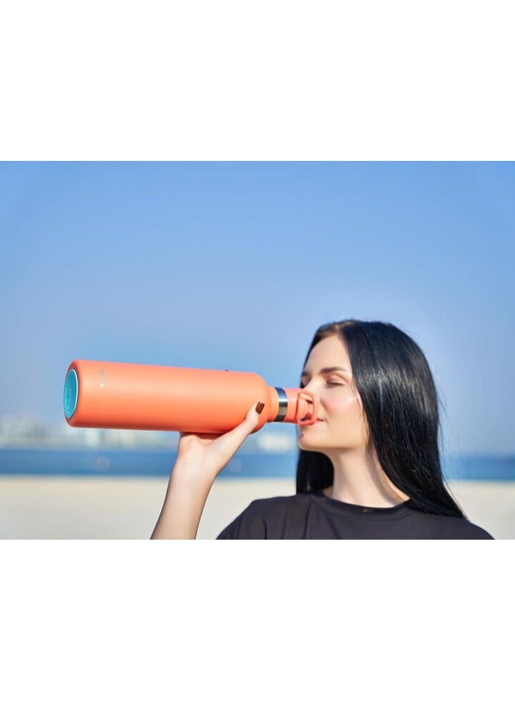 MOYA 1 Ltr Coral Reef Insulated Sustainable Water Bottle Spout Lid, Coral - Image 2