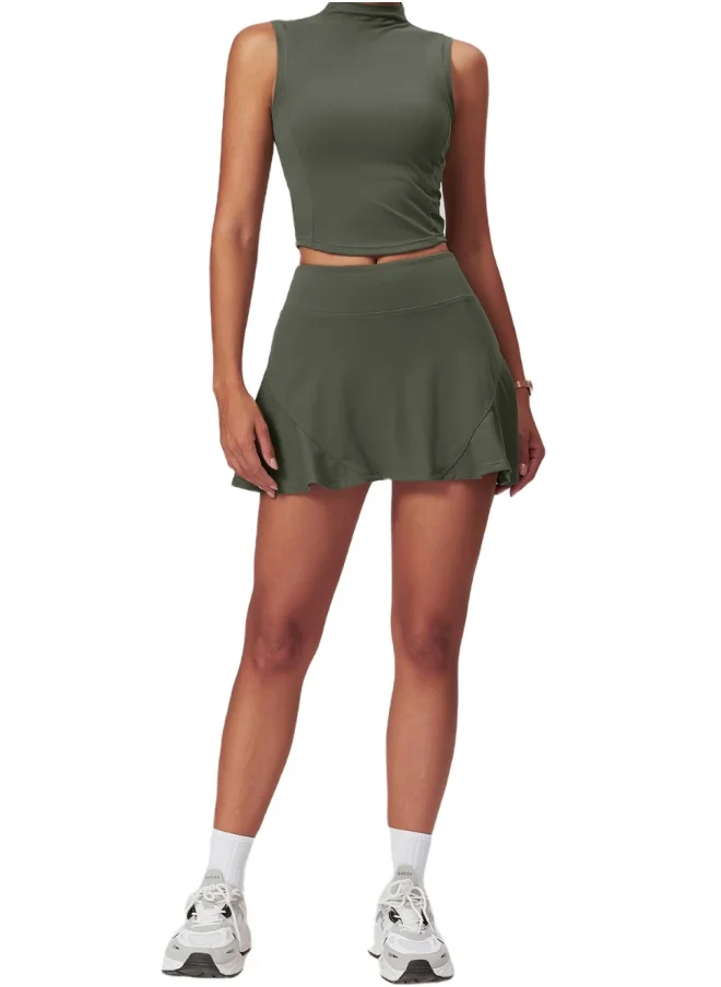 كون.يوغا Womens High Waist Contour Seamless Workout Sport Yoga Skirt Tummy Control