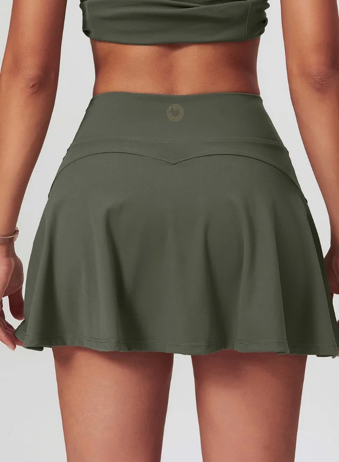 KAWN.YOGA Womens High Waist Contour Workout Sport Yoga Skirt Tummy Control