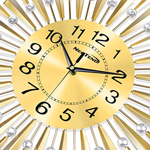 NEOTEND Large Wall Clock for Living Room Decor Gold Modern Silent Kitchen Big Wall Watch Clock for Bedroom Decorative Office Non Ticking Wall Decor 24 Inch - Image 5