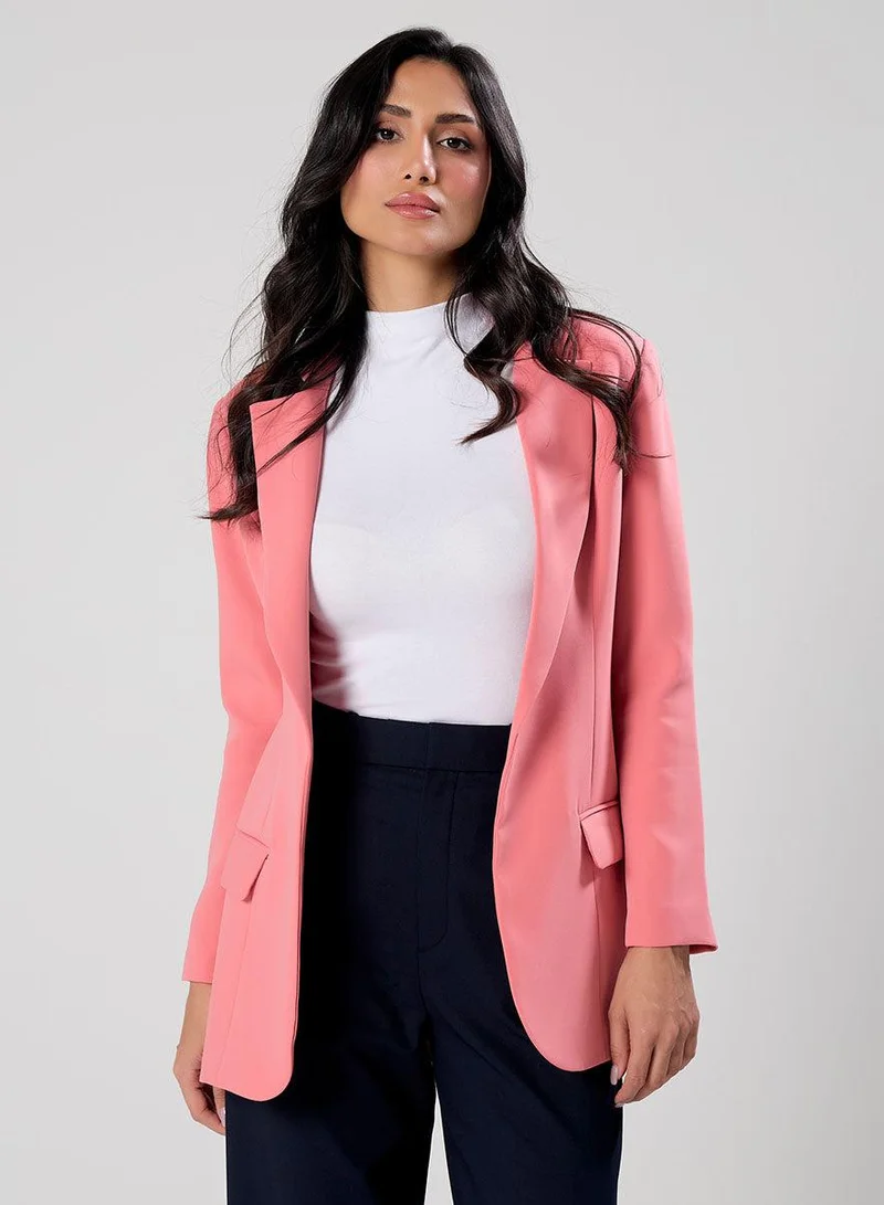زجزاج Oversized Dark Pink Formal Blazer
