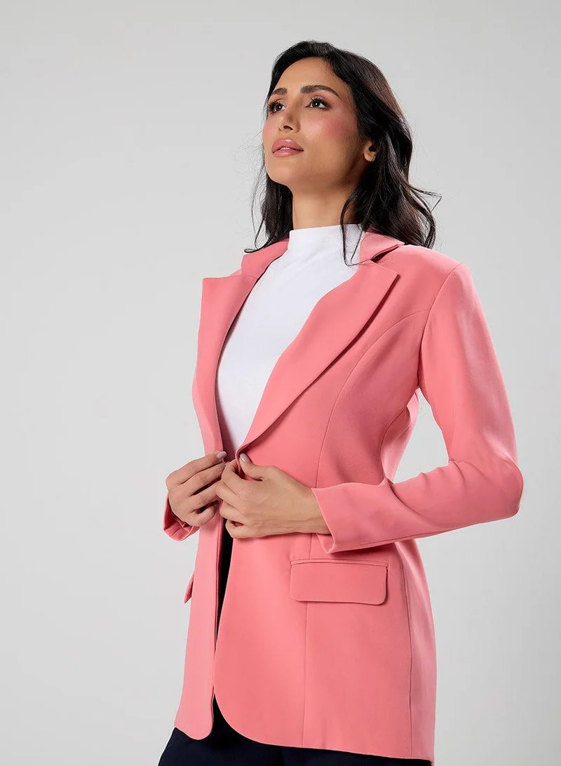 زجزاج Oversized Dark Pink Formal Blazer