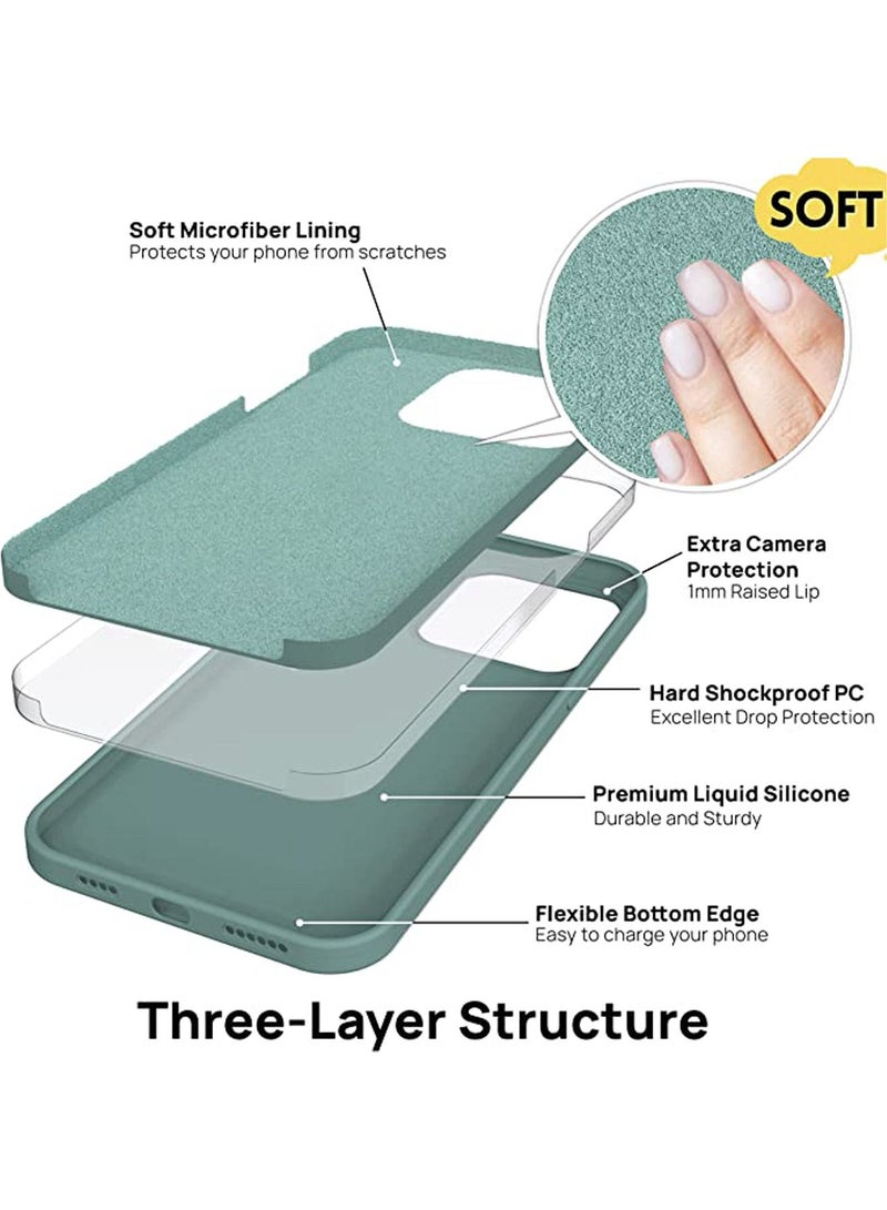 iPhone 14 Case Cover Accessories with Comfortable Touching Silicone Back Cover Full Body Protective Protector Soft Anti-Scratch Microfiber Lining Cute [Shockproof] Protection Case - Image 3