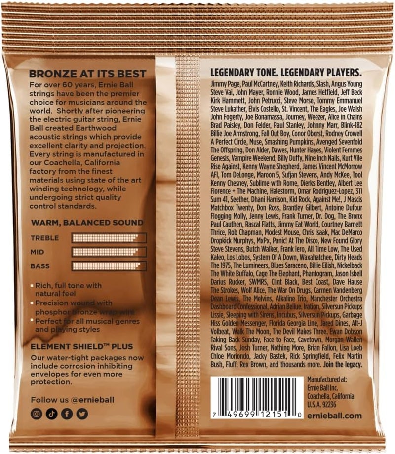 Ernie Ball Earthwood Rock and Blues Acoustic Guitar Strings - 10-52 Gauge - Image 2
