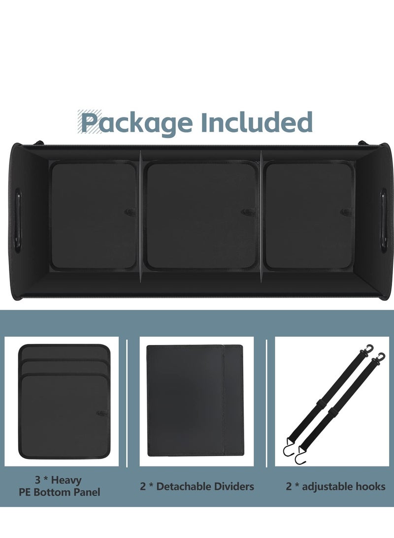 SYOSI Car Trunk Organizer, Heavy Duty Collapsible 95 L Capacity Storage, Multi-Compartment Pockets, Securing Adjustable Straps Ideal Travel, Camping, Shopping, Perfect for SUV, Truck, Sedan - Image 2