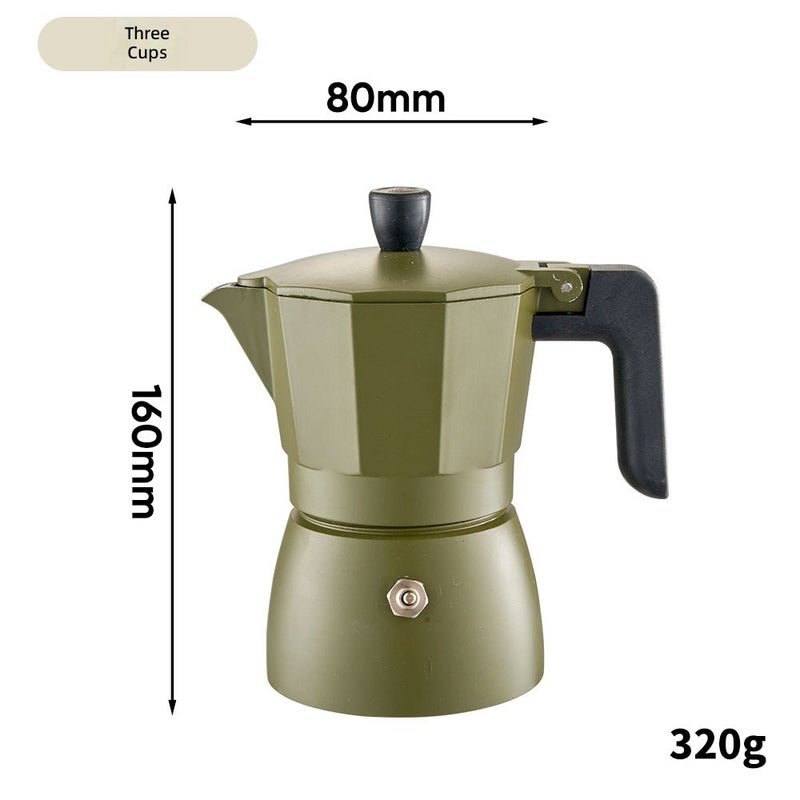 Household Double-Valve Aluminum Moka Pot for Espresso Extraction, Office Coffee Maker, Portable Brewing Tool - Image 5