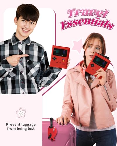 Slohif Kids Passport Holder Lugguage Tag Set Suitcase Cover Wallet Case for Travel Boys Women - Cute Leather Passport Book Personalized Organizer Card Protector Sleeve Essentials Slim Carrier Game - Image 5