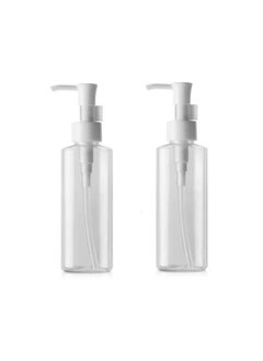 SYBL 2Pcs Portable Empty Refillable Clear Plastic Lotion Pumps Dispenser Bottle Container Holder For Cosmetic Makeup Cream Lotion Facial Cleanser Shampoo Cleanser Shower Gel(120ml/4oz) 