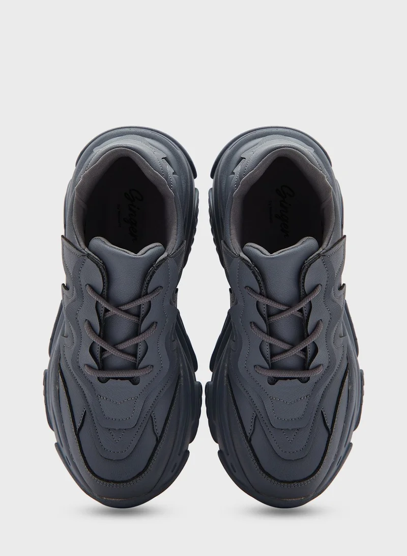 Ginger Zig Zag Pattern Chunky Sneaker