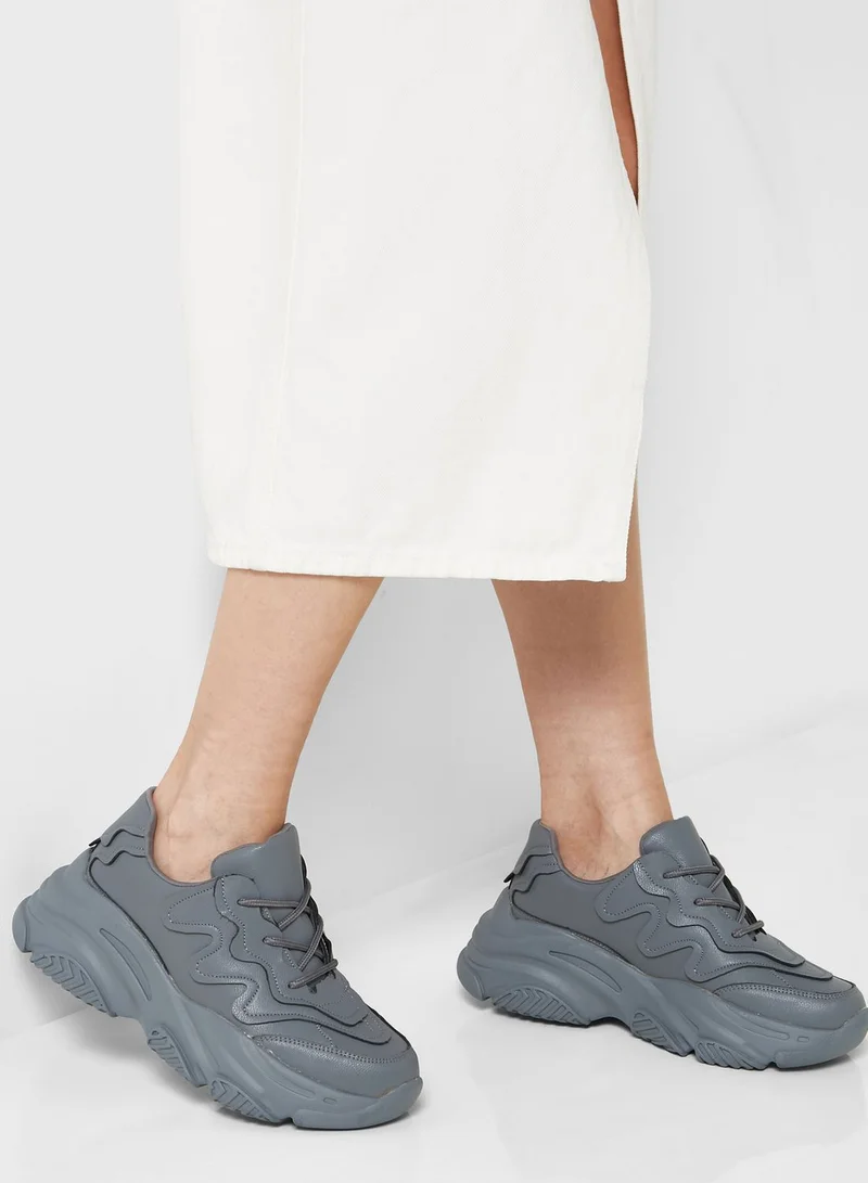 Ginger Zig Zag Pattern Chunky Sneaker