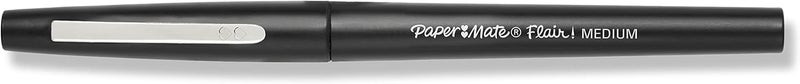 Papermate Flair Felt Tip Pens, Medium Point (0.7mm), Black, 2 Count (Pack of 1) - Image 1