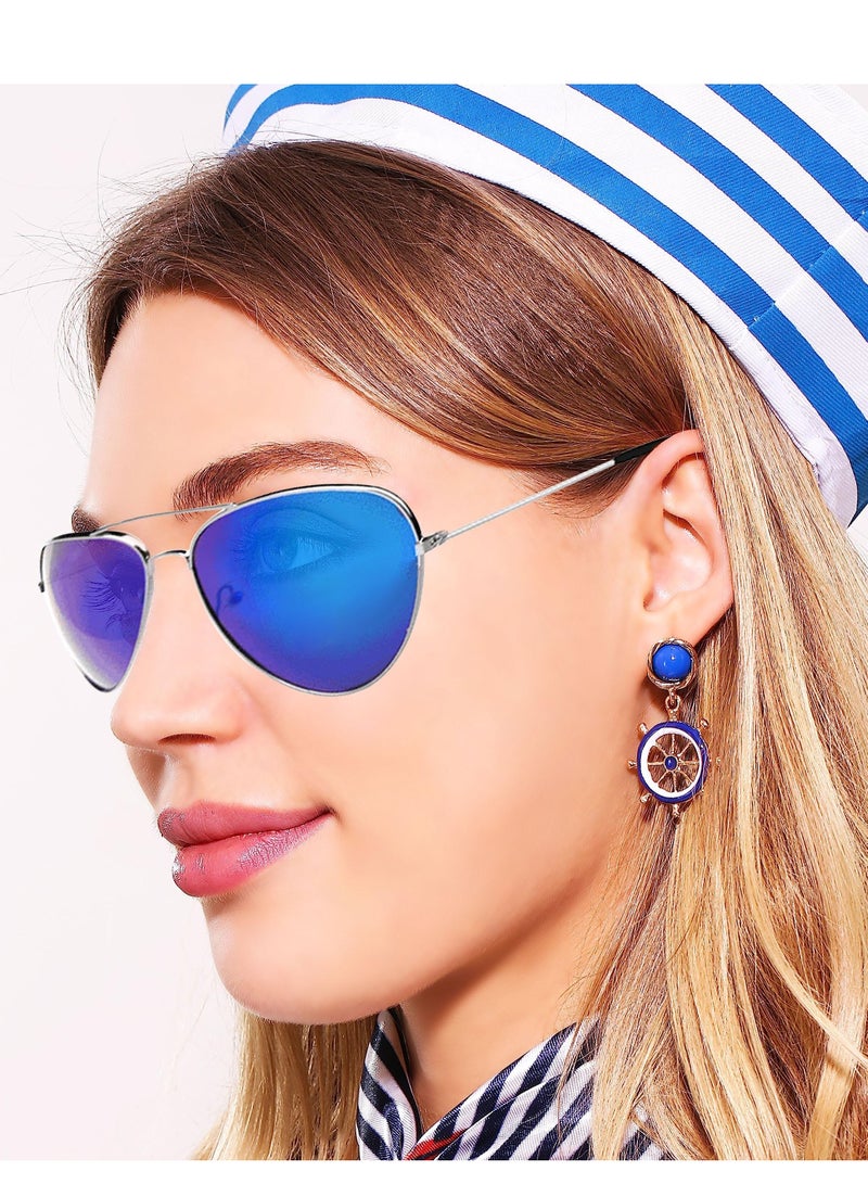 كابتن تيك Nautical Costume For Women Sailor Accessory Hat Accessories Sunglasses Gloves Scarf Outfit Navy Party Favors Dressing Up - Image 5