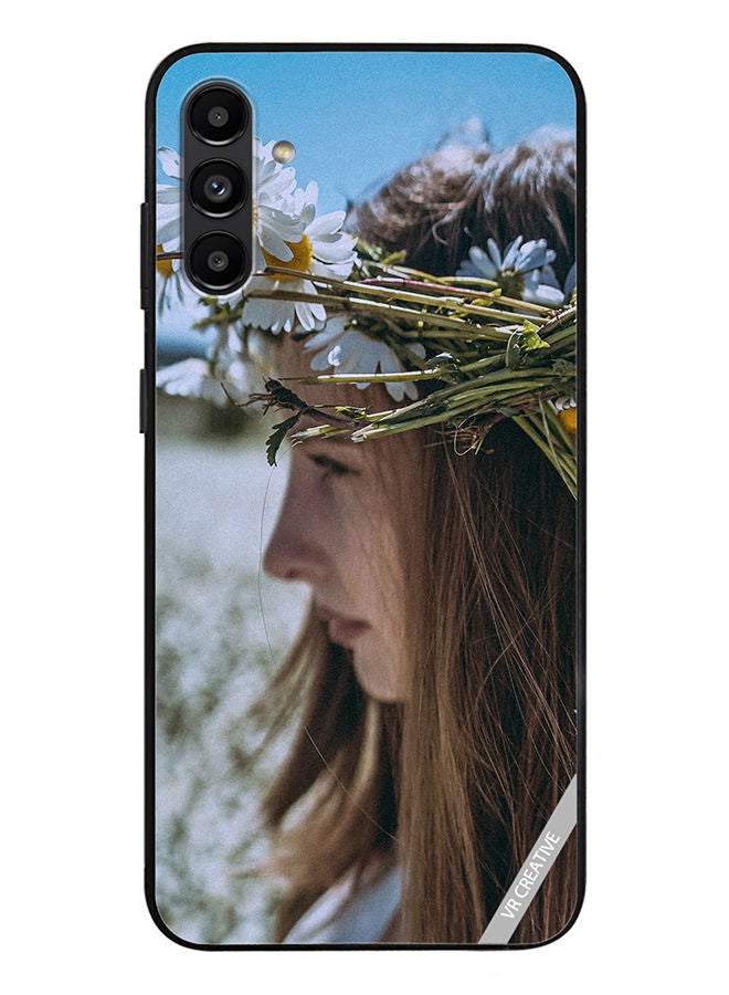 VR CREATIVE Protective Case Cover For Samsung Galaxy A13 5G Girl With Flower Crown Design Multicolour - Image 1