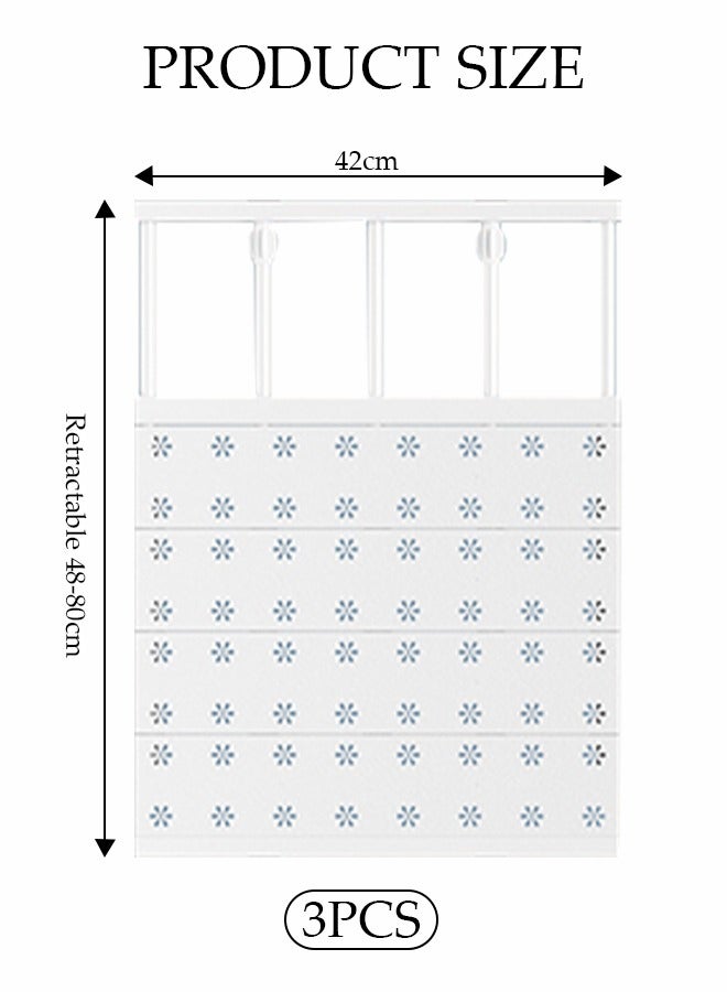 DUNISO 3-Pack,Separator Shelf, Wardrobe Nail-Free Retractable Storage Partitions, Kitchen Partitions, Dormitory Cabinet Layered Racks, Bathroom Storage Rack Tension Racks, Expandable Closet Racks, Adjustable, Suitable For Wardrobes, Cabinets, Cupboards (42 Cm, 42-48 Cm)  - Image 2