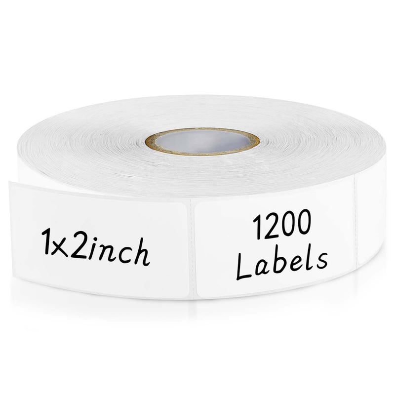 CATIFLIN 1200 Blank Removable Freezer Labels, Waterproof & Oil Resistant Stickers with Perforation Line, Ideal for Food Containers, Jars, and Pantry Organization (1" x 2") - Image 1