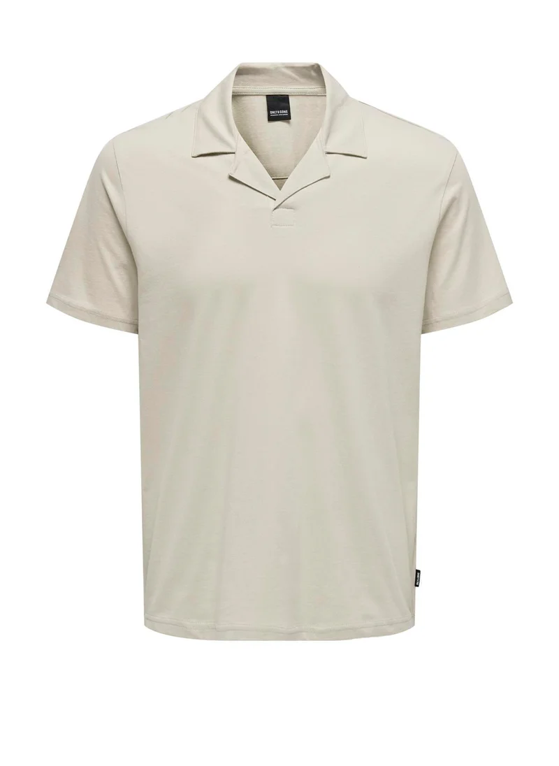 اونلي اند سانز Collared Neck Short Sleeve Polo Shirt