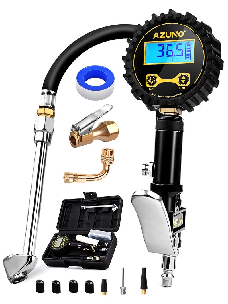 AZUNO Digital Tire Inflator with Pressure Gauge, 200 PSI, Heavy Duty Air Compressor Accessories - Image 1