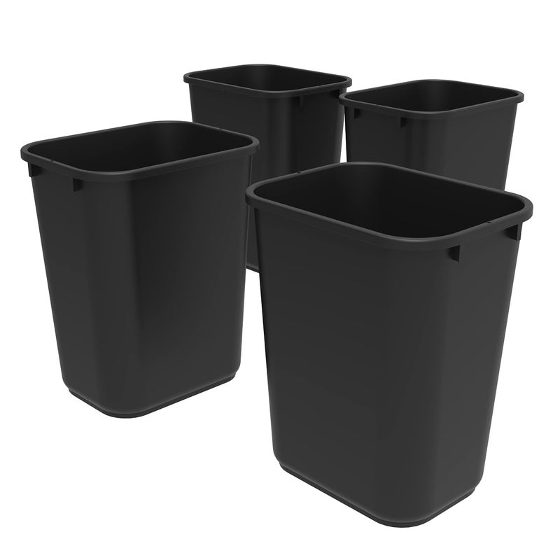 Storex LargeTall Waste Basket 155 x 11 x 2075 Inches Black Case of 4 00700C04C