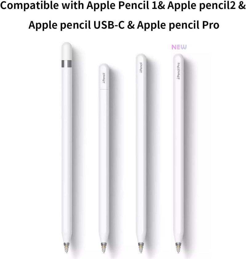 CCSmall Replacement Tips for Apple Pencil 1st/2nd Gen/USB-C/Pencil Pro, Innovative Elastic Soft Probe Precise Control Pencil Nibs for iPad Pro (4 Pack Transparen) - Image 2