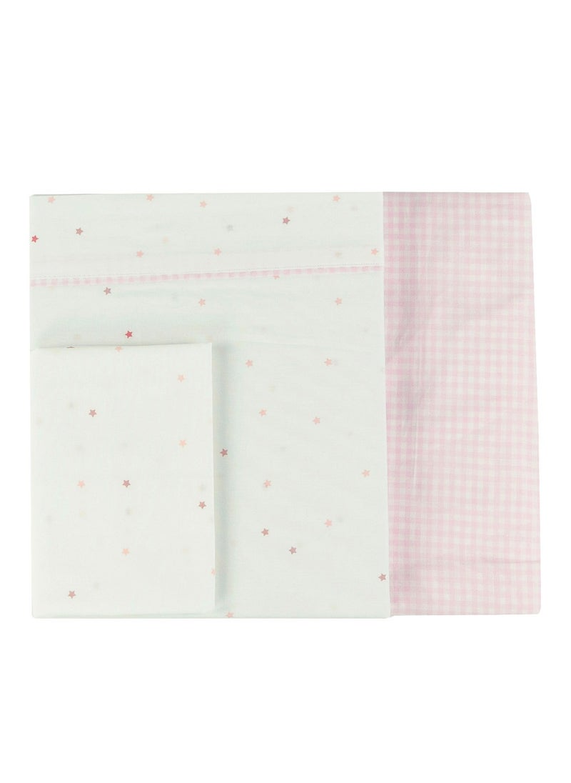 Bumble & Bird Bumble & Bird - Lullaby Starlight Baby Bedding Set For Moses Basket - 3pcs - Pink  - Image 4