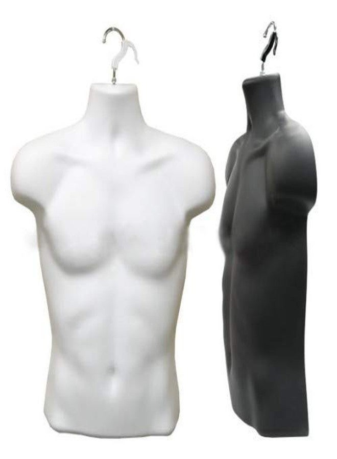 Loop Group Loop� Pack of 5 Male Mannequin - Non-Breakable Plastic Men / Male Body Shell Mannequin- Dummy Type Hangers Kurta Shirt Display Stands - Regular Size (Grey/Black) - Pack of 5 - Image 2