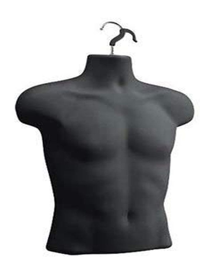 Loop Group Loop� Pack of 5 Male Mannequin - Non-Breakable Plastic Men / Male Body Shell Mannequin- Dummy Type Hangers Kurta Shirt Display Stands - Regular Size (Grey/Black) - Pack of 5 - Image 1