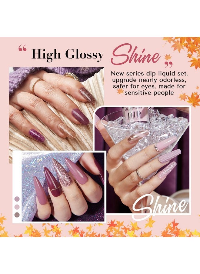 AZUREBEAUTY Dip Powder Liquid Set 4 Pcs Clear Dipping Powder Base Activator Top Coat And Brush Saver For Dip Powder Nail Kit 15Ml/0.57Oz Low Odor Nail Dip Liquid Set No Need Nail Lamp Diplypro  - Image 4